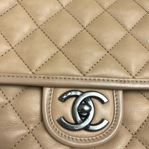 Chanel French Rivera tan/beige medium purse - Picture 8 of 11